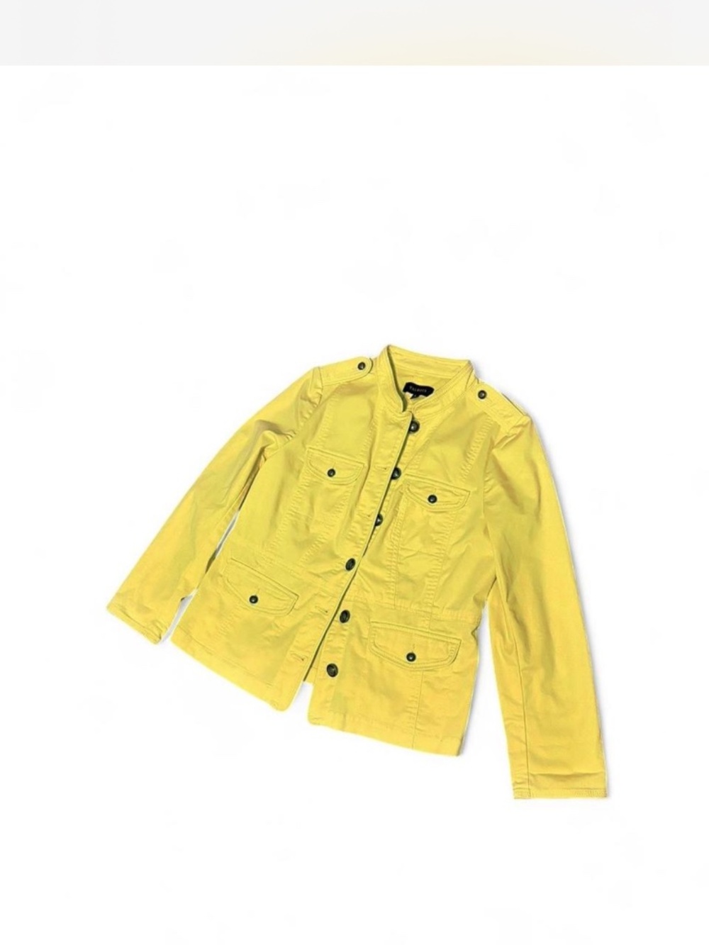 Talbots Utility Jacket, Sunshine Yellow, Stretch Blend, Sz 12 - Picture 7 of 7